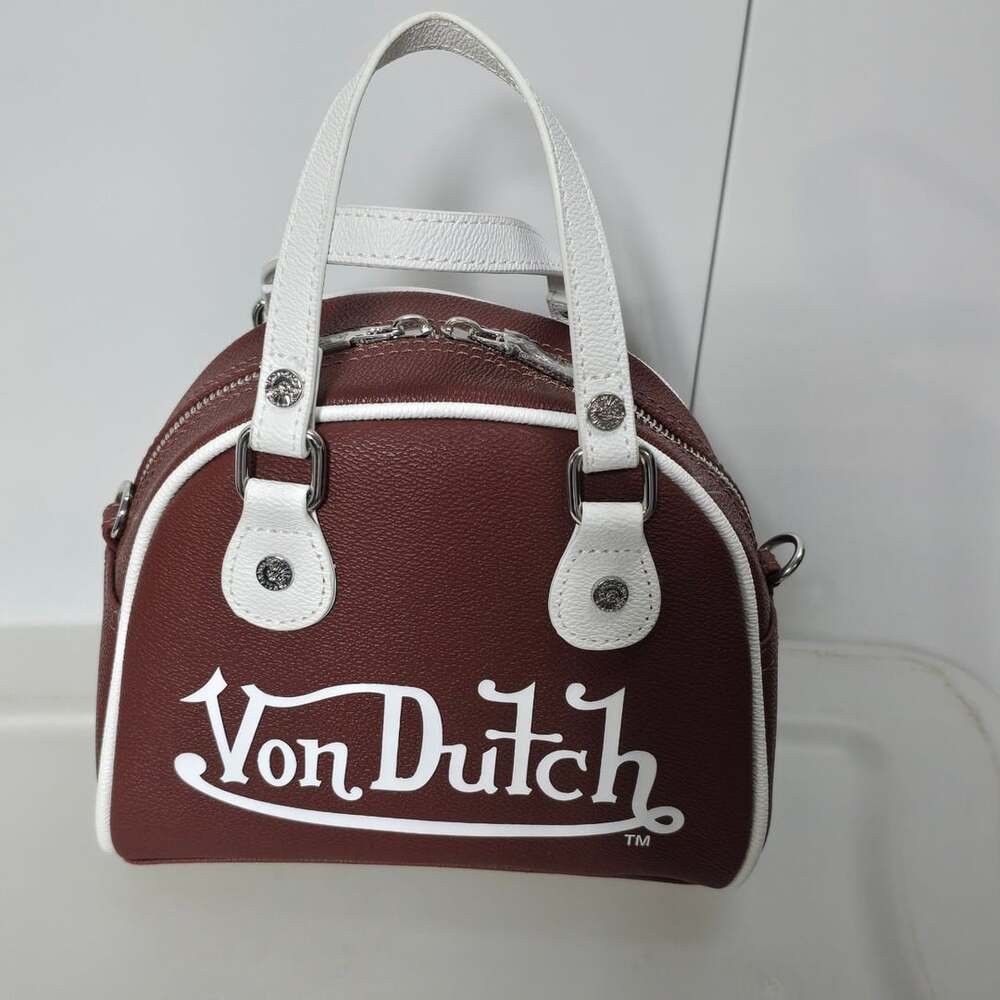 Von Dutch Brown & White Two-Tone Bowling Bag with Wings Design - Picture 5 of 10